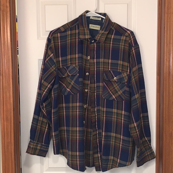 Vintage navy blue flannel - Picture 1 of 5